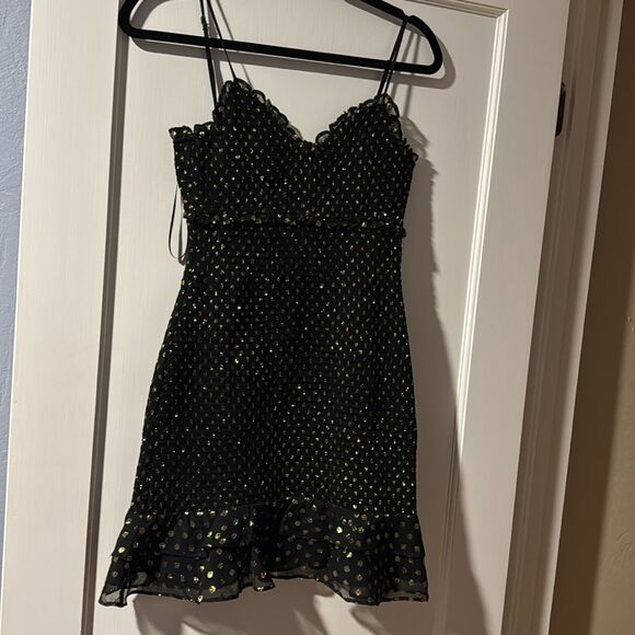 Likely Zephra Metallic Dot Dress Size 4 - Picture 3 of 9